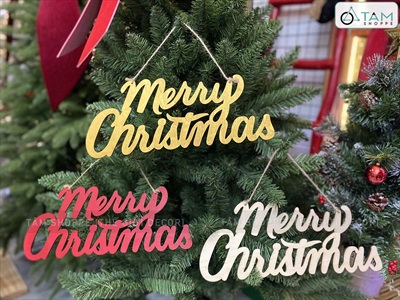 Chữ Merry Christmas 35x14cm [Bằng gỗ - Nhiều màu] CHUGO-18
